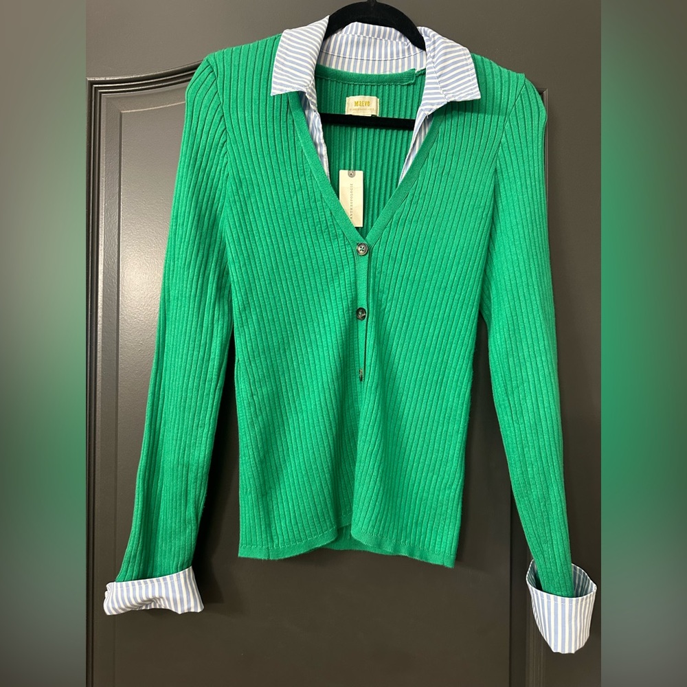 Green Ribbed Women's Sweater